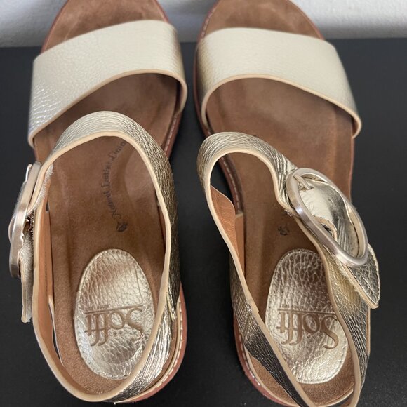 SOFFT Women's Sandal Sofft Bali anthracite metallic silver leather shoe size 7,5 - Picture 14 of 16